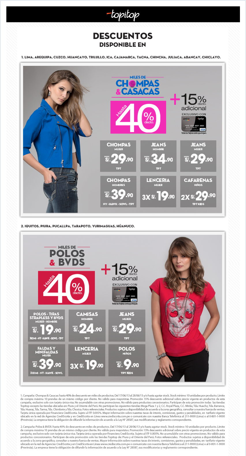 Descuentos Chompas y Casaca